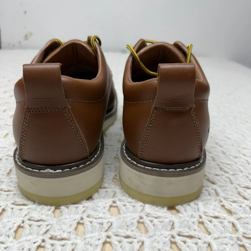 Handpoint Soft Toe Leather Oxford Work Shoes Men's 13 EE Brown Oil Resistant